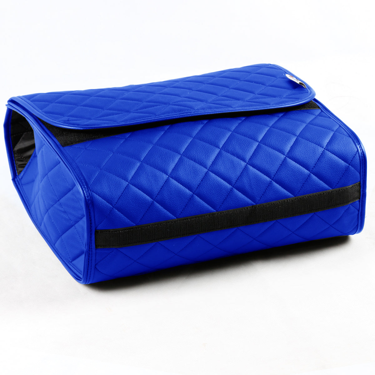 Boot Tidy Organiser Compact Storage Car Trunk Anti Slip Bag Leather Square Quilted Blue