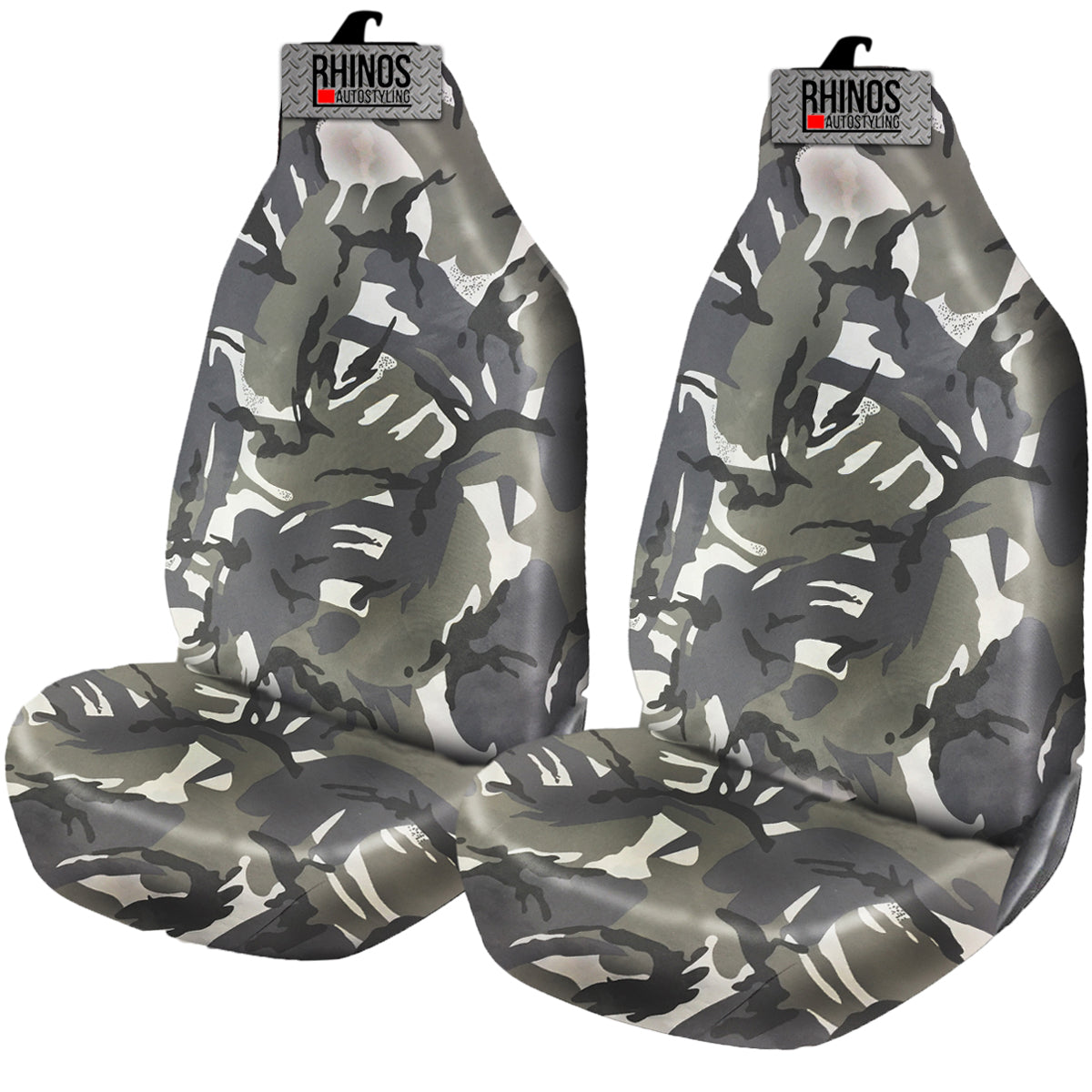 Heavy Duty Camo Blue Waterproof Seat Covers 2 x Fronts