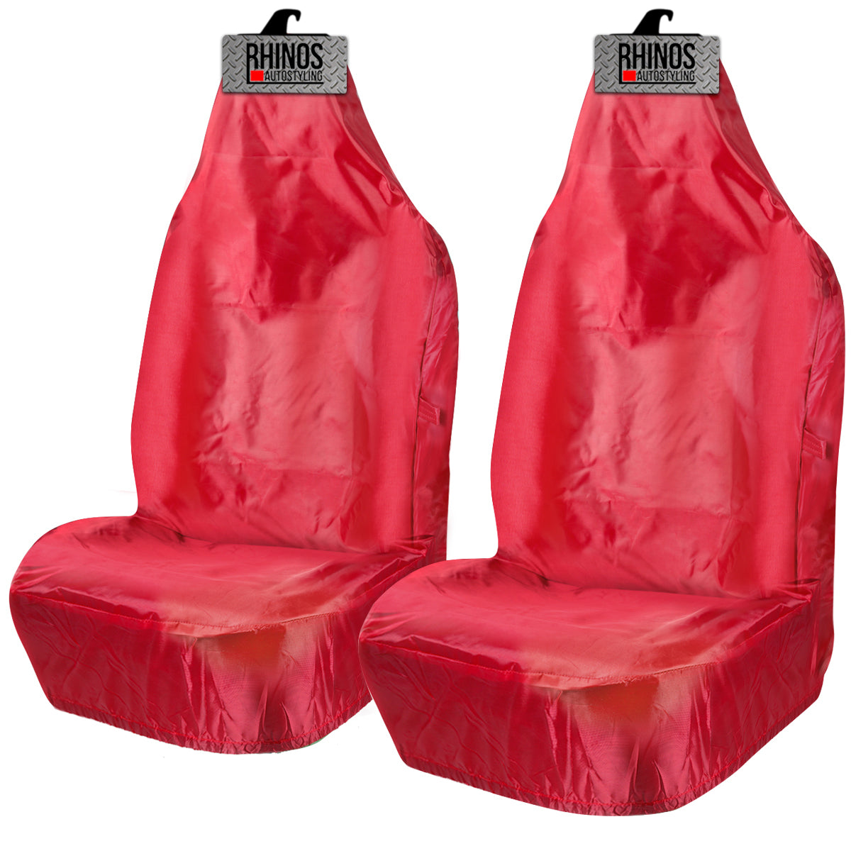 Heavy Duty Red Waterproof Seat Covers 2 x Fronts