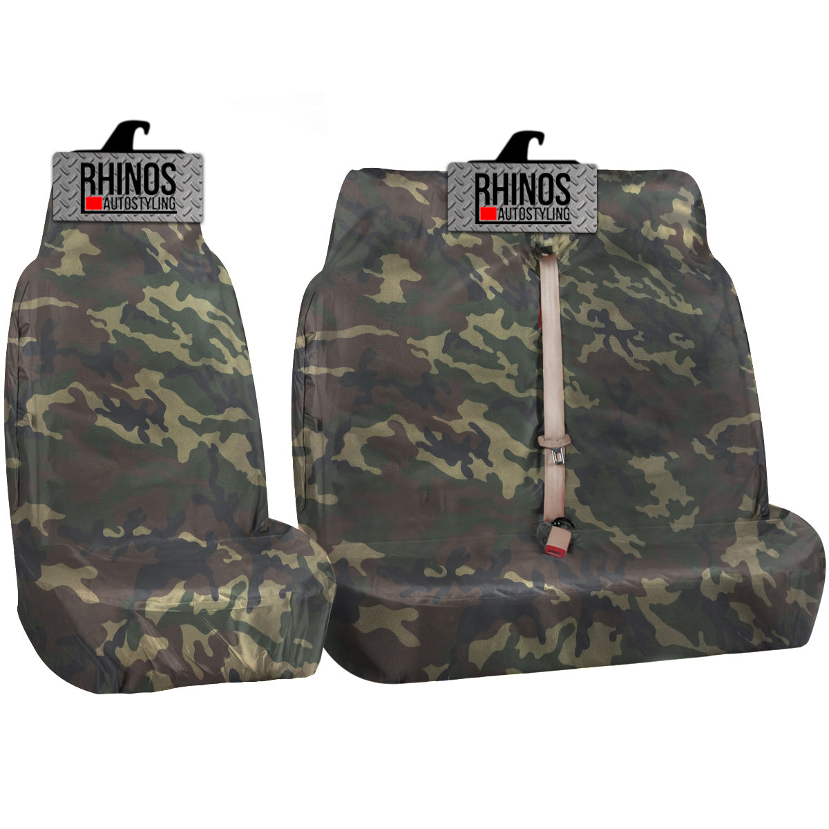 Heavy Duty Single and Double Passenger Van Seat Covers 2 1 Black Rhinos Autostyling