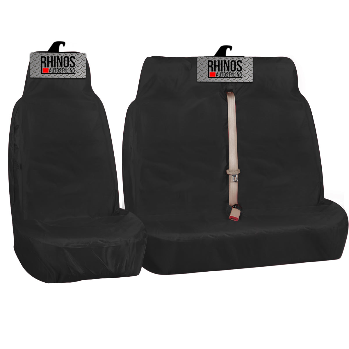 Heavy Duty Single and Double Passenger Van Seat Covers - 2+1 - Black