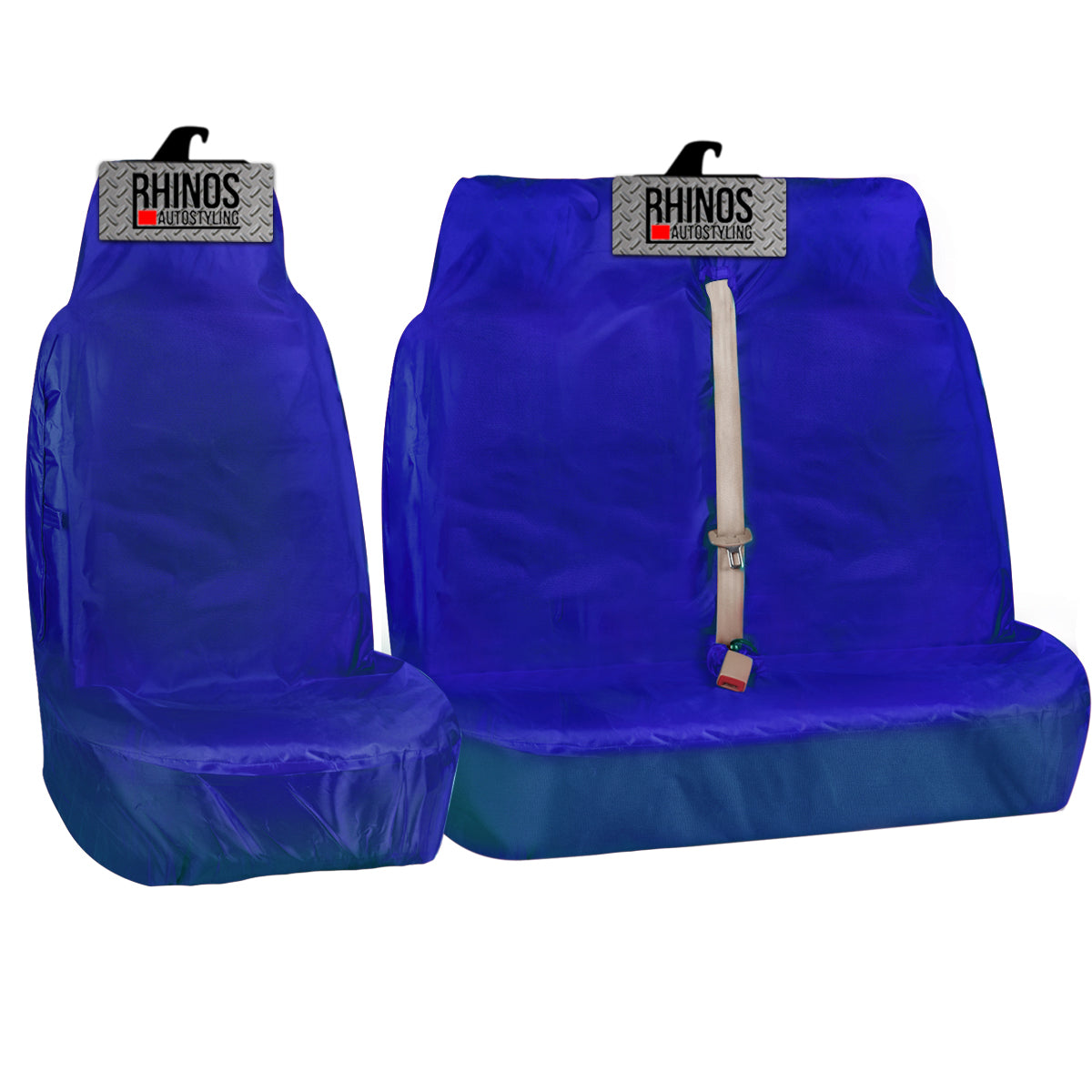 Heavy Duty Single and Double Passenger Van Seat Covers - 2+1 - Blue