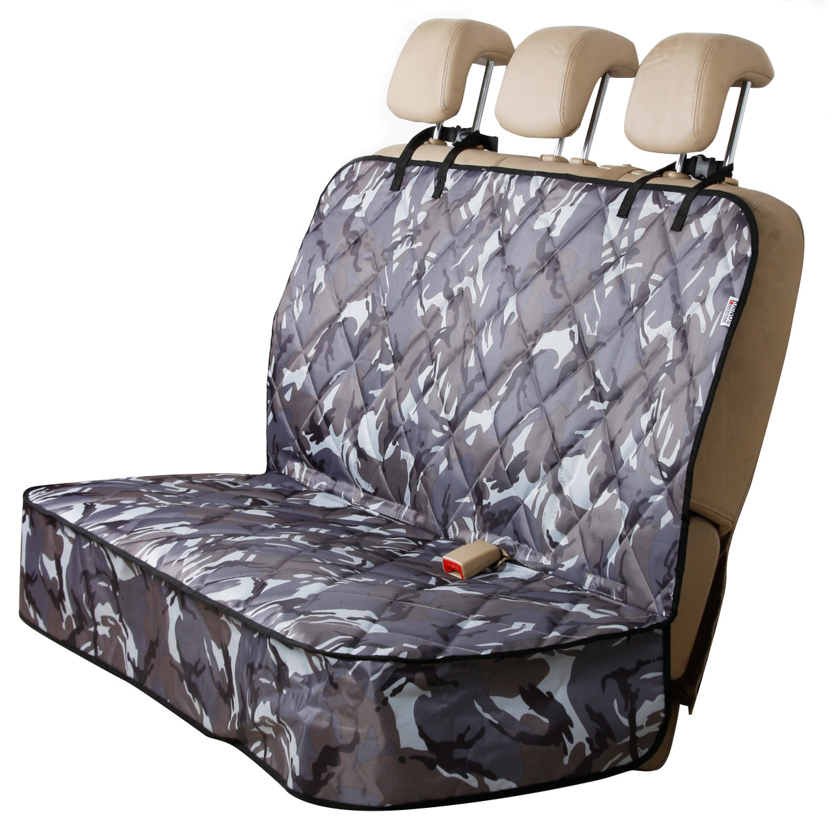 Heavy Duty Camo Grey Premium Quilted Dog Cat Pet Hammock Rear Seat Cover