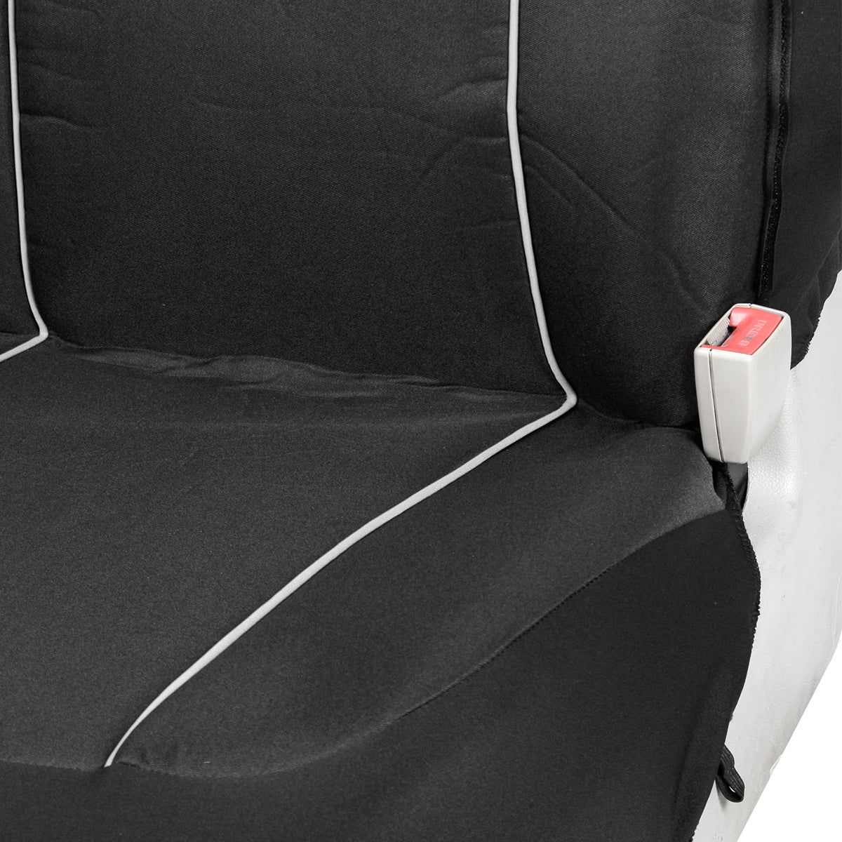 2+1 - Black And White Piping - Premium Luxury Van Seat Covers Single Drivers And Double Passengers Seat Covers