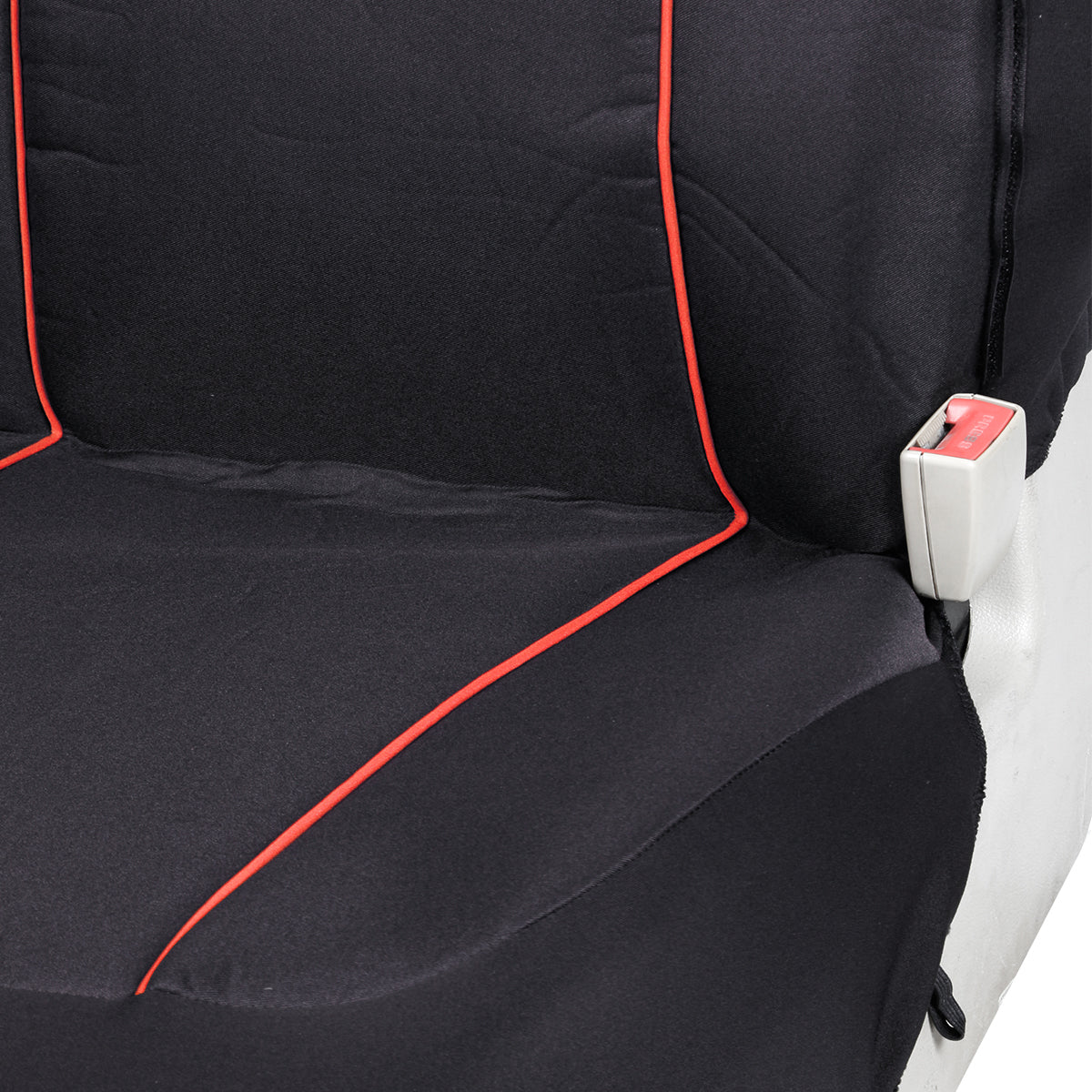 2+1 - Black And Red Piping - Premium Luxury Van Seat Covers Single Drivers And Double Passengers Seat Covers