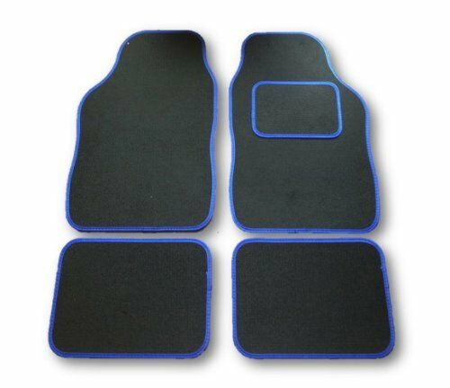 UNIVERSAL CAR FLOOR MATS BLACK WITH PURPLE EDGING - 4 PIECE SET